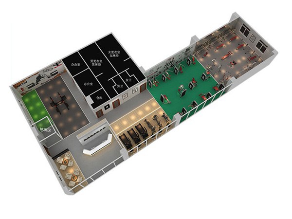 800平方健身房配置方案-广西米兰tiyu健身器材有限公司