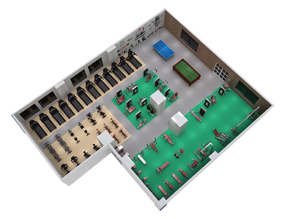 1000平方健身房配置方案-广西米兰tiyu健身器材有限公司