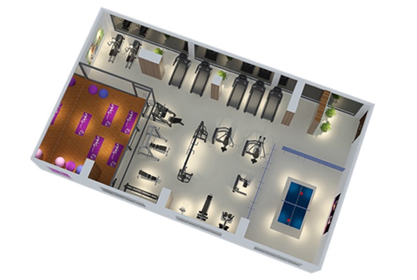 120平方健身房配置方案-广西米兰tiyu健身器材有限公司