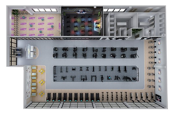 500平方健身房配置方案-广西米兰tiyu健身器材有限公司