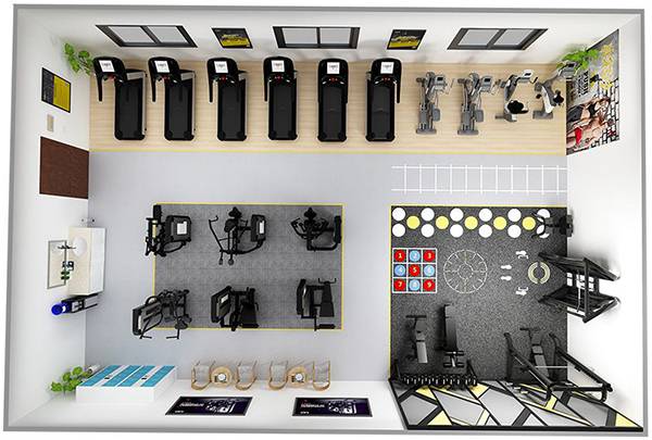 120平方健身房配置方案-广西米兰tiyu健身器材有限公司